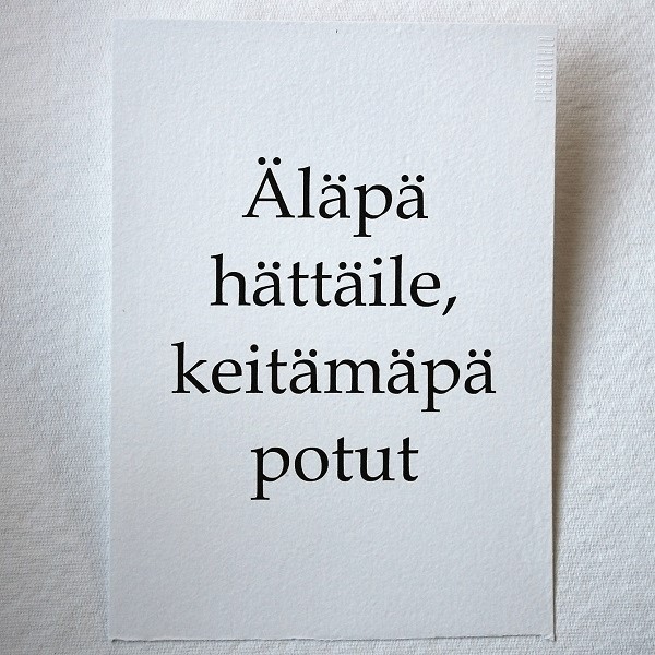 Juliste A4, keitämäpä potut